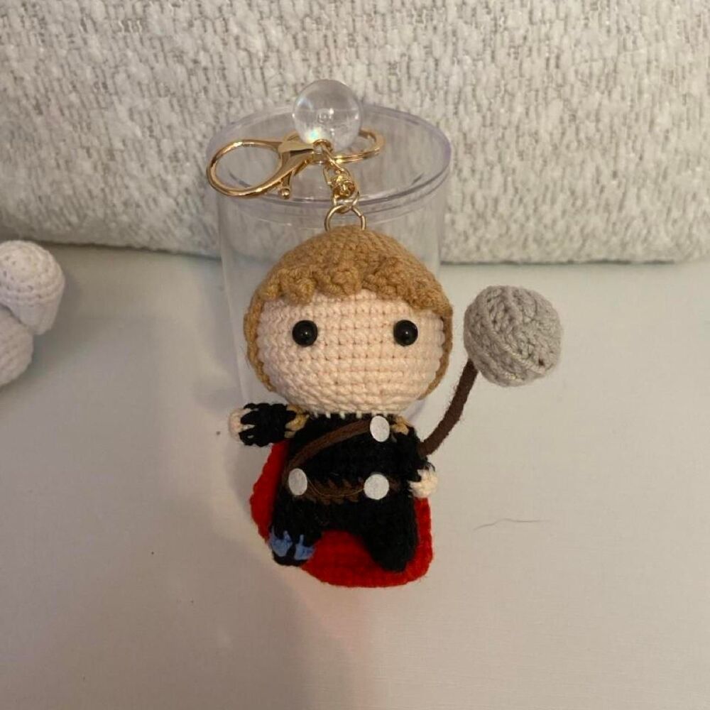 Handmade Crocheted Keychain Thor